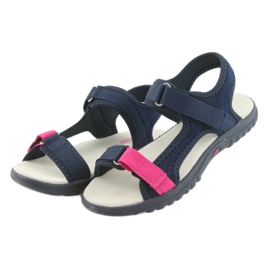 Sandaler med en American Club RL10 navy læderindsats lyserød marineblå 3