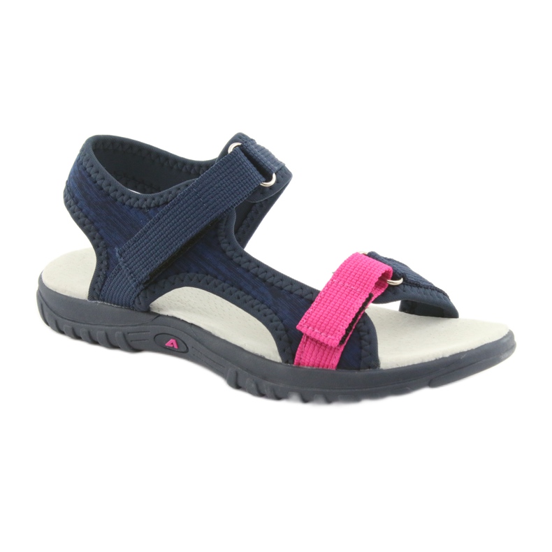 Sandaler med en American Club RL10 navy læderindsats lyserød marineblå 1