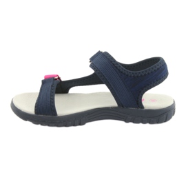 Sandaler med en American Club RL10 navy læderindsats lyserød marineblå 2