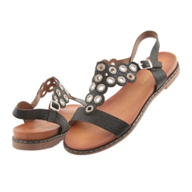 Sandaler til kvinder med sorte rhinestones af Sergio Leone 4