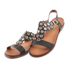 Sandaler til kvinder med sorte rhinestones af Sergio Leone 3