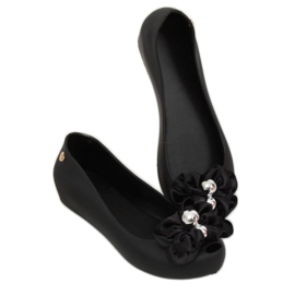 Meliski ballerinaer med sort sløjfe CK-86P Sort 1