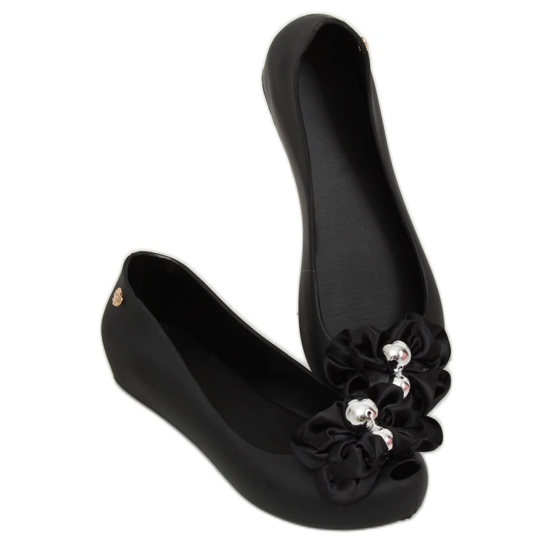 Meliski ballerinaer med sort sløjfe CK-86P Sort 1