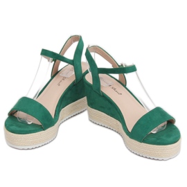 Grønne espadrilles kile sandaler LY9109 Grøn 2