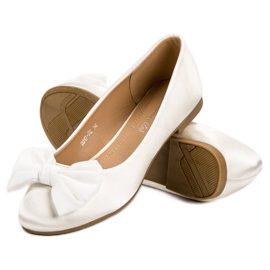 BELLAMILA Satin ballerinaer hvid 1