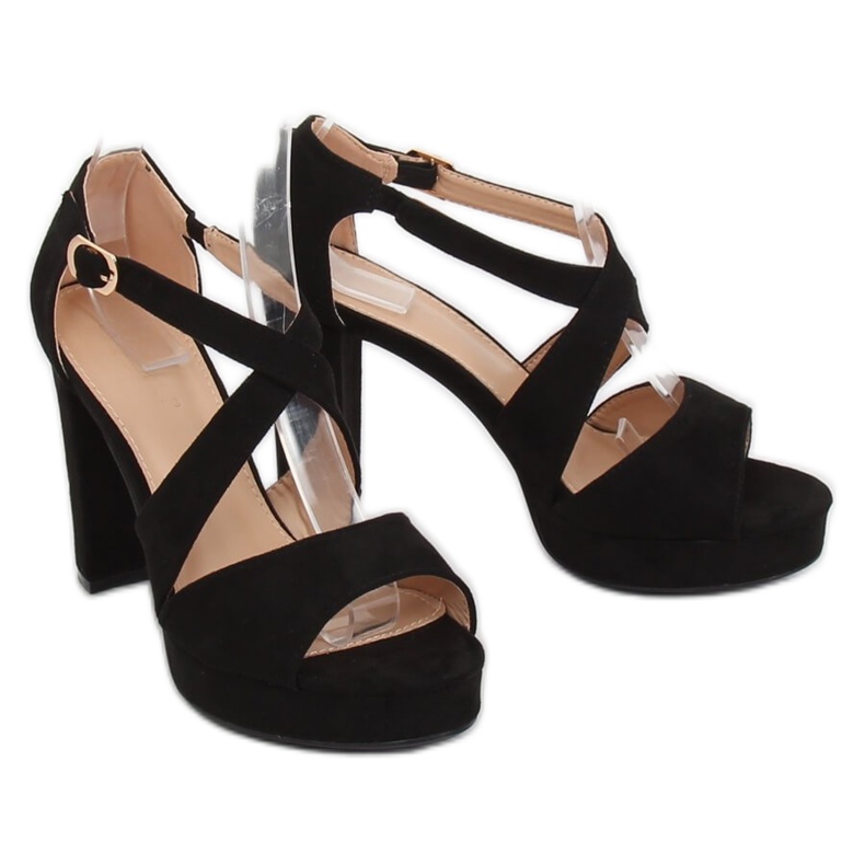 Sort VV-23 Sorte sandaler med plateau 1