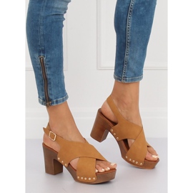 Sandaler ala Camel træsko D-131 Camel brun 2