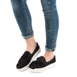 Suede Slipons med en VICES sløjfe sort 2
