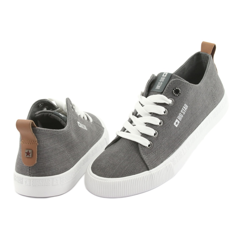 Grå Big Star 174165 mænds grå sneakers 4