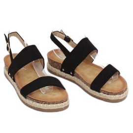 Sorte sandaler på en korksål CH-118 Sort 2