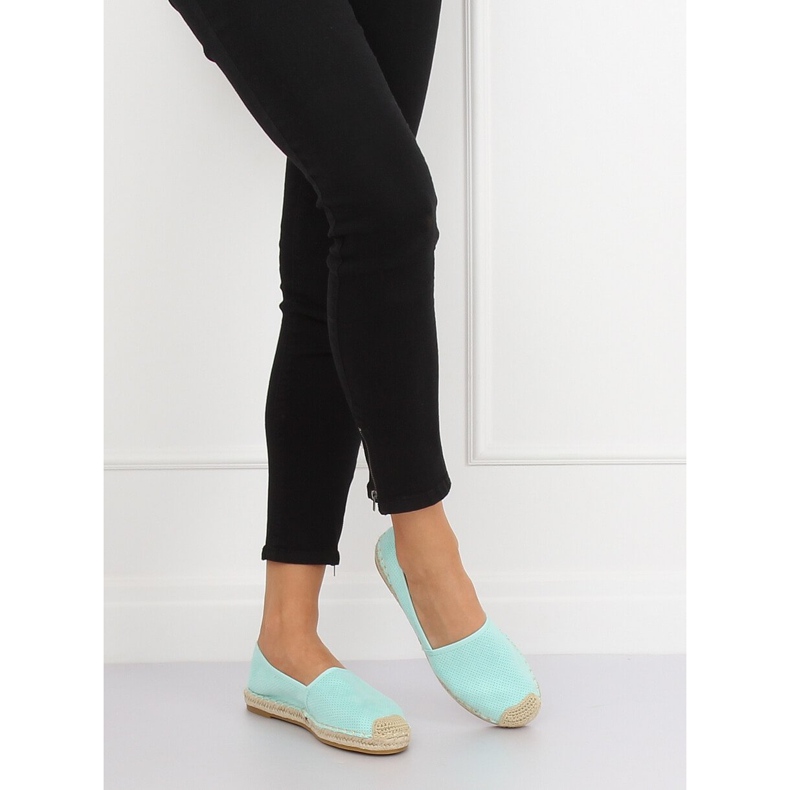 Damer mynte espadriller 4855 LT.BLUE grøn 1