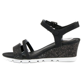 Ideal Shoes Sorte kile sandaler 2