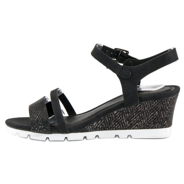 Ideal Shoes Sorte kile sandaler 2