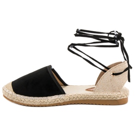 SHELOVET Knyttede Espadrilles sort 1