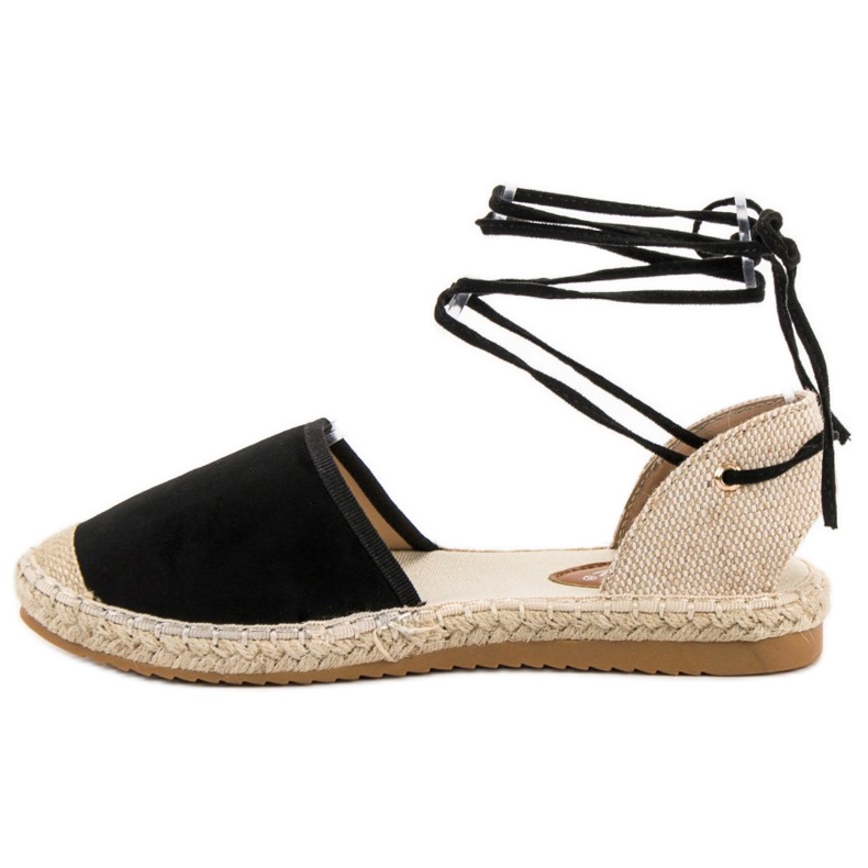 SHELOVET Knyttede Espadrilles sort 1