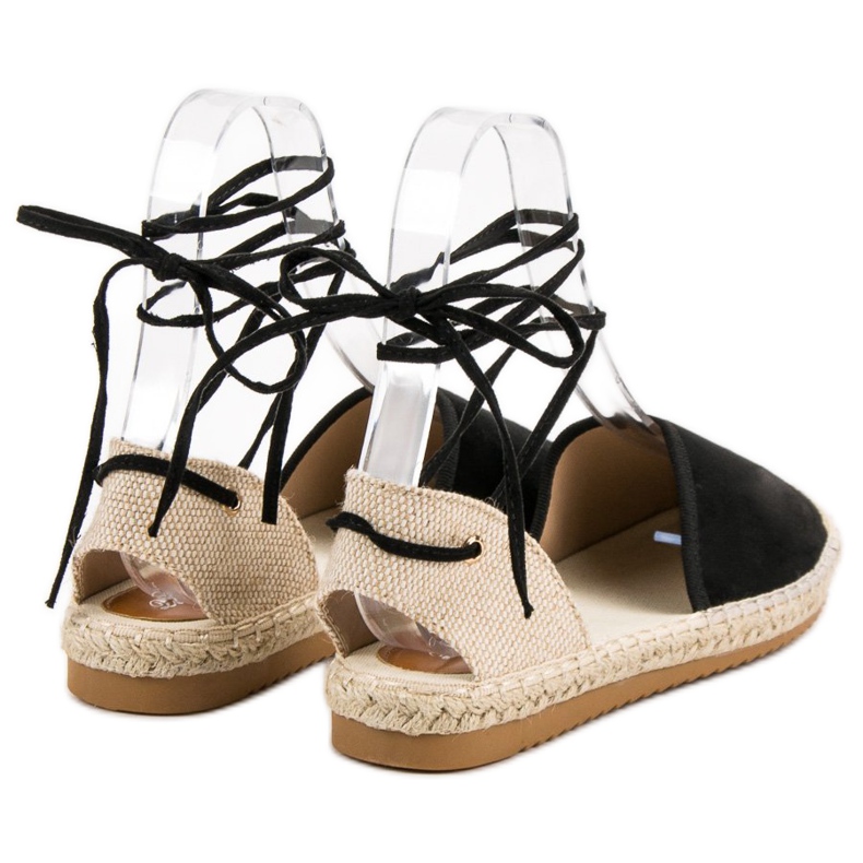 SHELOVET Knyttede Espadrilles sort 2