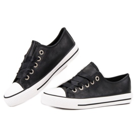 SHELOVET Sneakers bundet med et bånd sort 1