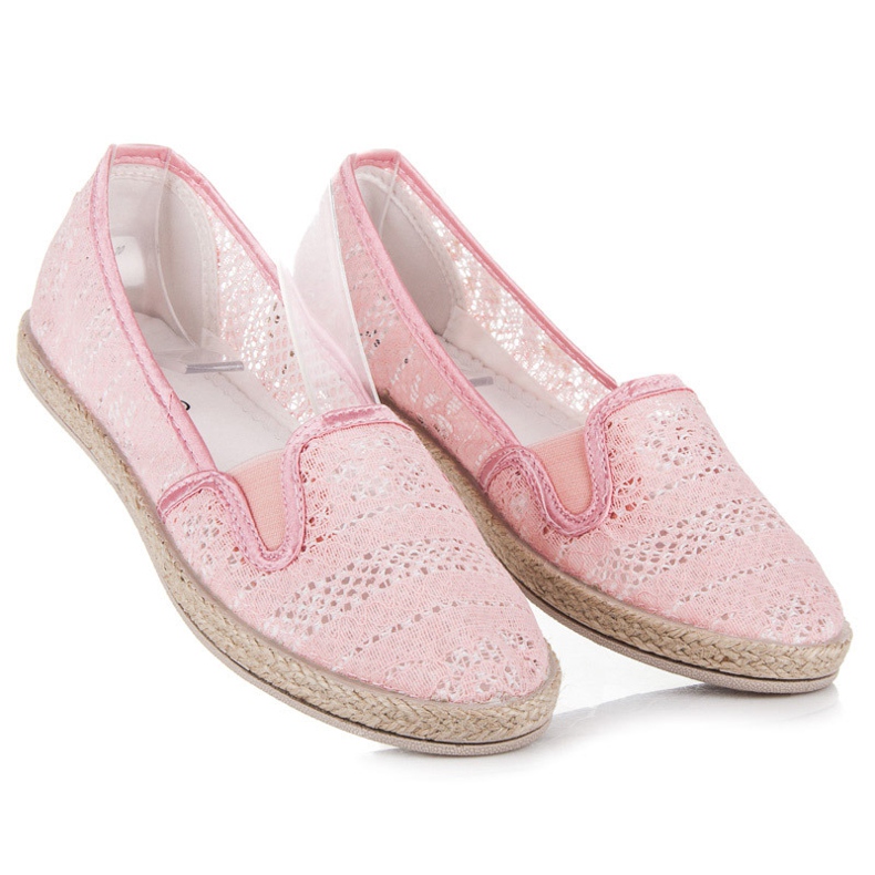 Balada Lace Espadrilles Slip On lyserød 2