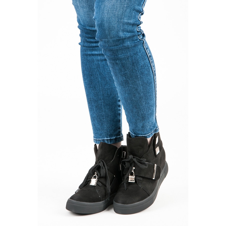 Seastar Suede Wedge Sneakers sort 1