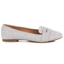 Small Swan Suede Loafers With Brocade grå 2