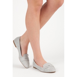 Small Swan Suede Loafers With Brocade grå 1