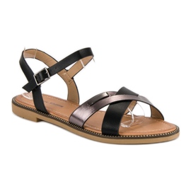 L. Lux. Shoes Stilfulde sorte sandaler 2
