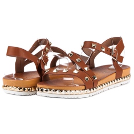 Anesia Paris Brune sandaler med nitter 2