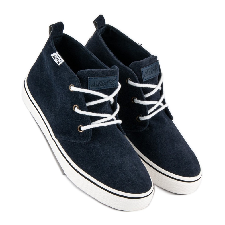 Andy Z Ankelsneakers i ruskind blå 1