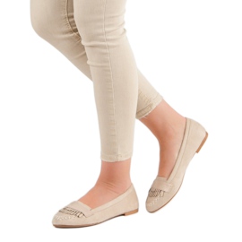 Small Swan Klassiske lys beige mokasiner 1