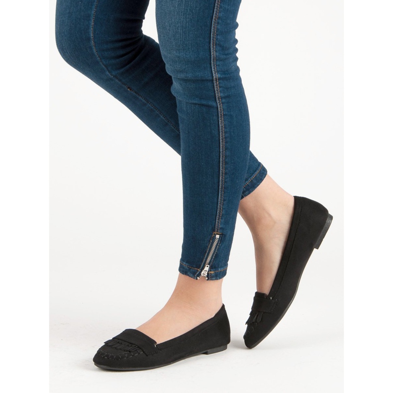 Small Swan Klassiske sorte loafers 1