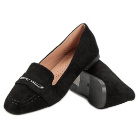 Small Swan Suede loafers med glitter sort 4