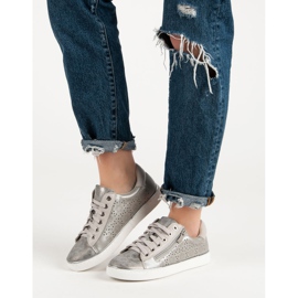 Kylie Casual sølv sneakers grå 1