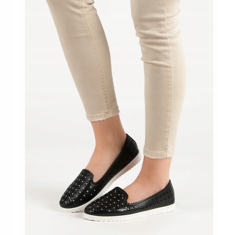 SHELOVET Openwork Slip On Sneakers sort 2
