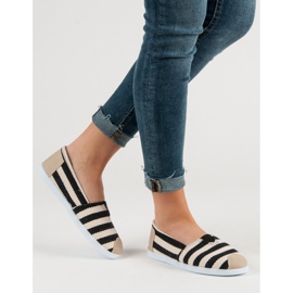 Stribede Slipons sort brun 1