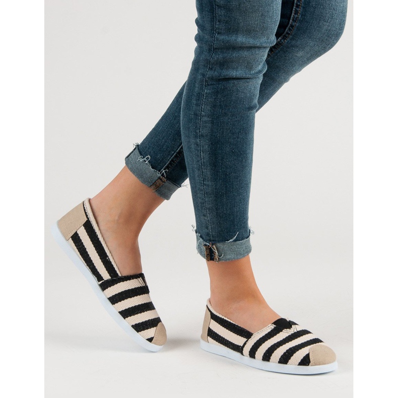 Stribede Slipons sort brun 1