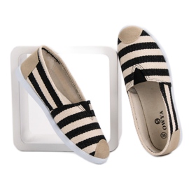 Stribede Slipons sort brun 2