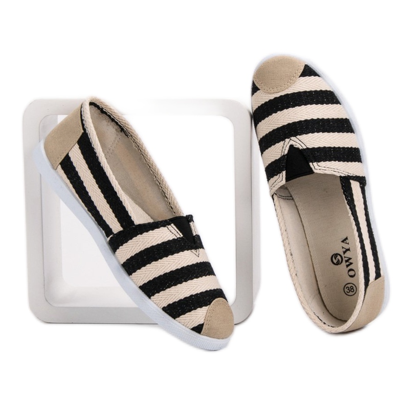 Stribede Slipons sort brun 2