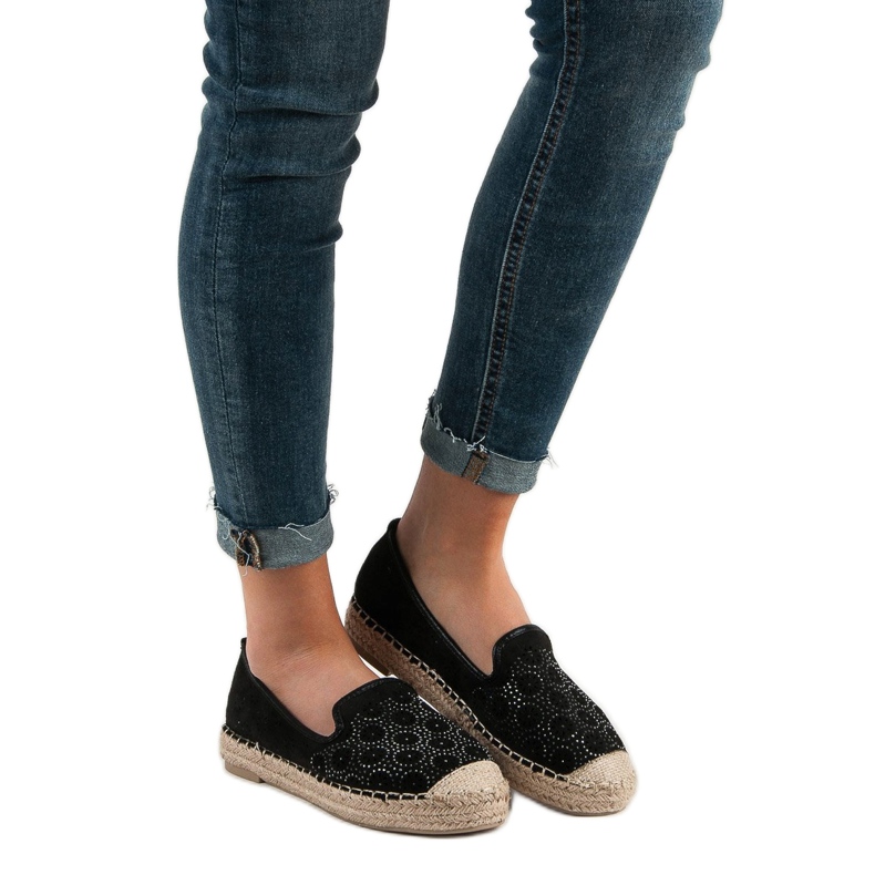 SHELOVET Ruskind Openwork Espadrilles sort 1