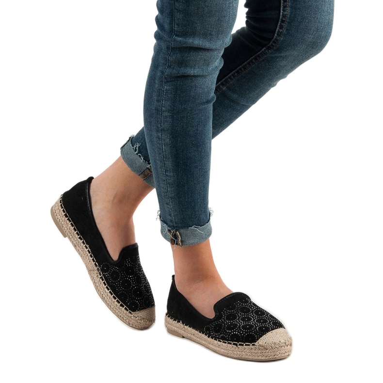 SHELOVET Ruskind Openwork Espadrilles sort 2