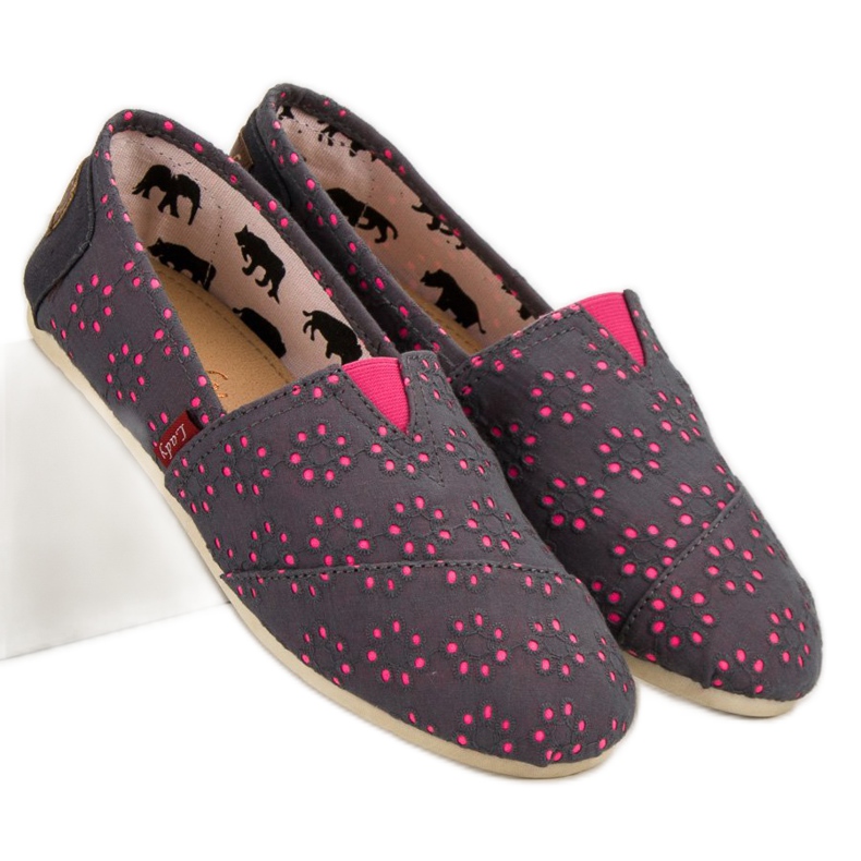 L. Day Slip-on Espadrilles grå lyserød 2