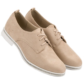 Seastar Beige brogues med krystaller 2