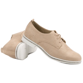 Seastar Beige brogues med krystaller 1