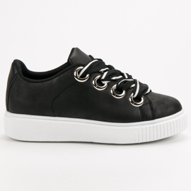 Sportssko med glitter sort 2