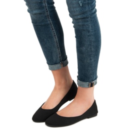 Ideal Shoes Sort tekstil Ballerinas 2