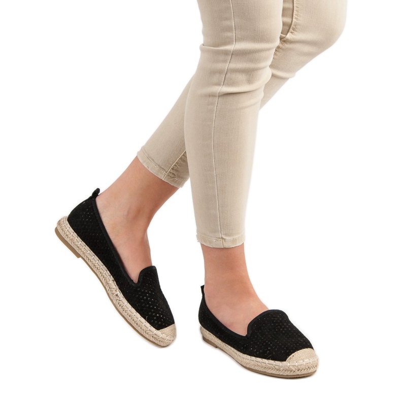 Lucky Shoes Black Openwork Lords sort 2