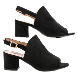 Sandaler i ruskind sort 2