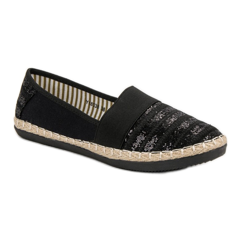 Kayla Skinnende Espadrilles sort 2