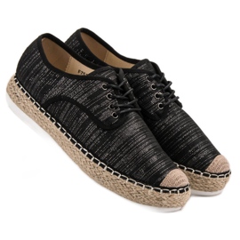 Small Swan Snøre Espadrilles sort 1