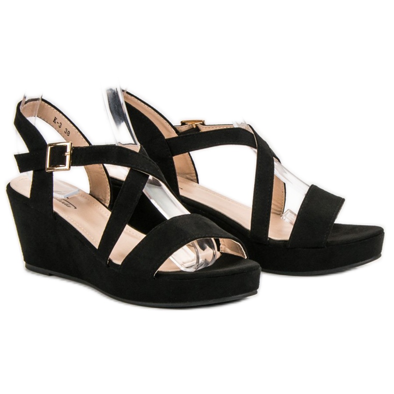 Sandaler i ruskind sort 1