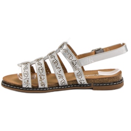 Renda Behagelige sølv sandaler grå 4